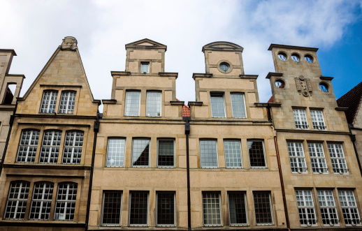 Old monumental facades  in Munster, Germany.