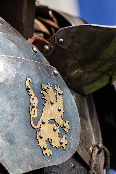 istock Lion Sigil on Steel Armour 476812584