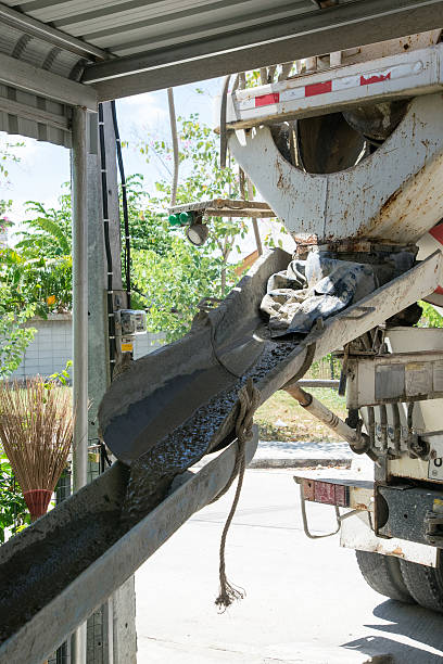 istock concrete trough from Thai concrete truck 476813426