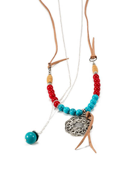 istock Necklace handmade with red and blue beads 476814148