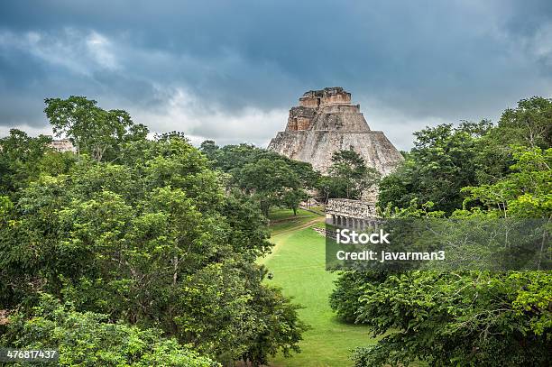 Pyramid Of The Magician In Uxmal Yucatan Mexico Stock Photo - Download Image Now - Ancient, Ancient Civilization, Archaeology