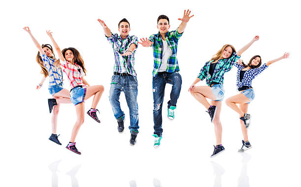 istock Group of teenage dancers having fun while dancing. 476817632