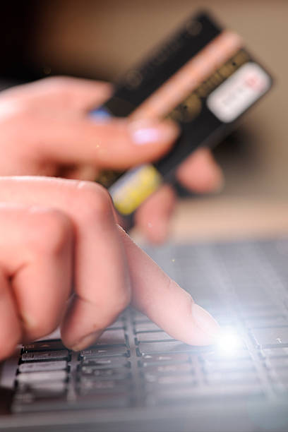 istock Online shopping with credit card using laptop 476820034