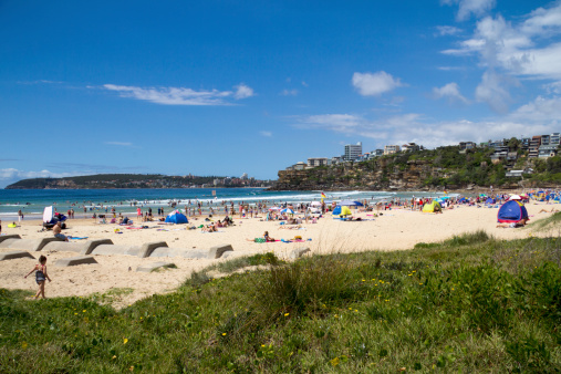 Sydney, Australia-December 27th 2013: Freshwater beach on a sunny day. Freshwater is one of the famous and popular Northern Beaches in the Sydney area.