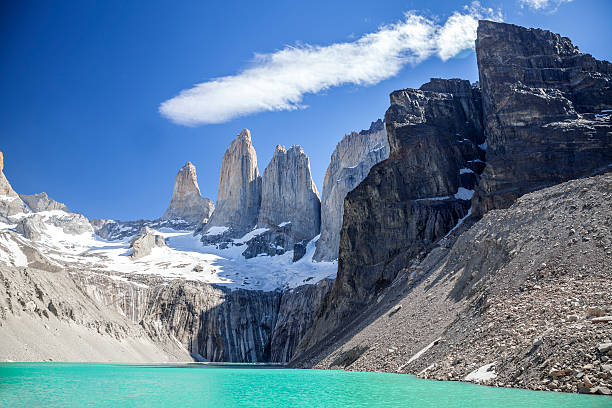 istock Torres del Paine mountains and lake. 476825447
