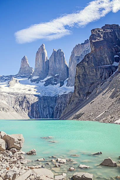 istock Torres del Paine mountains and lake. 476825463