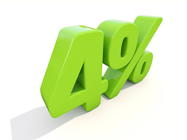 istock 4% percentage rate icon on a white background 476827911