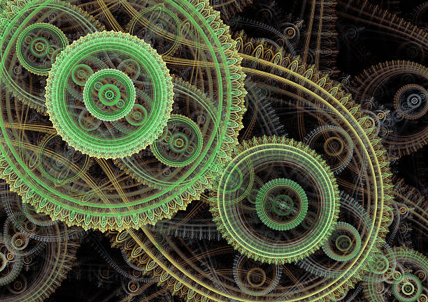istock Green steampunk fractal background 476831672