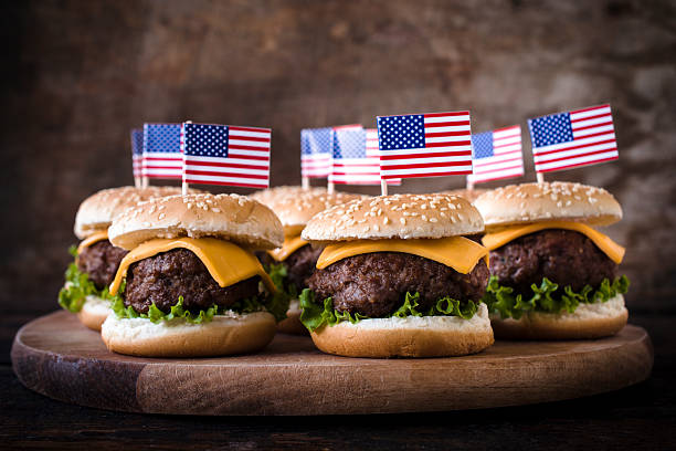 Mini burgers stock photo
