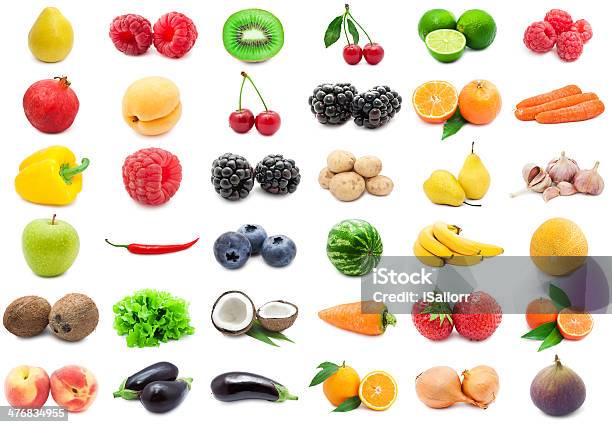 Frutas E Produtos Hortícolas - Fotografias de stock e mais imagens de Figura para recortar - Figura para recortar, Framboesa, Limão