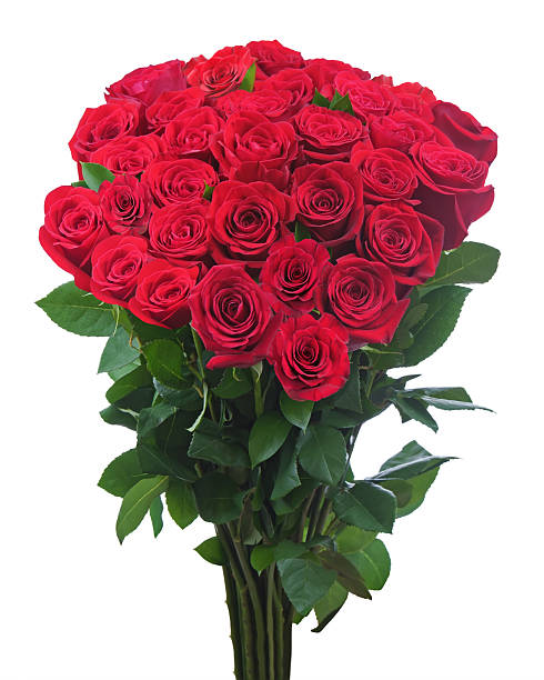 istock Flower bouquet from red roses isolated on white background. 476835039