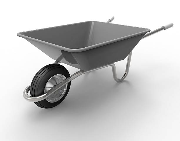 istock wheel barrow isolated on a white back ground 476836050