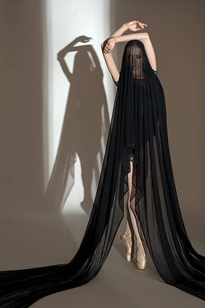 istock Portrait of the young dancer with a nice black veil 476836114