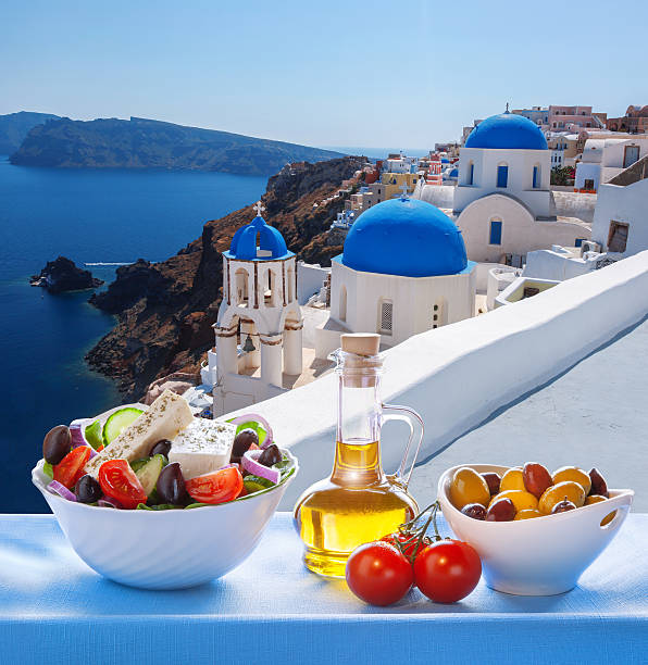istock Greek salad in Santorini island, Greece 476836648