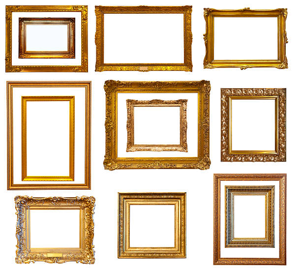 istock Set of luxury red gilded frames. Isolated over white 476836720
