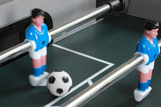 istock Football table game with blue goal keeper 476841459