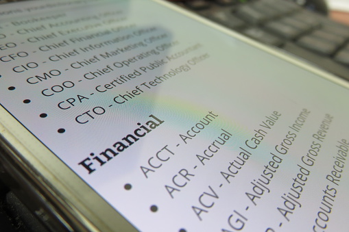 business and finance abbreviations- Finance