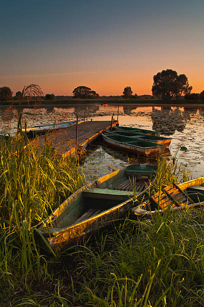 Boat on the edge stock photo