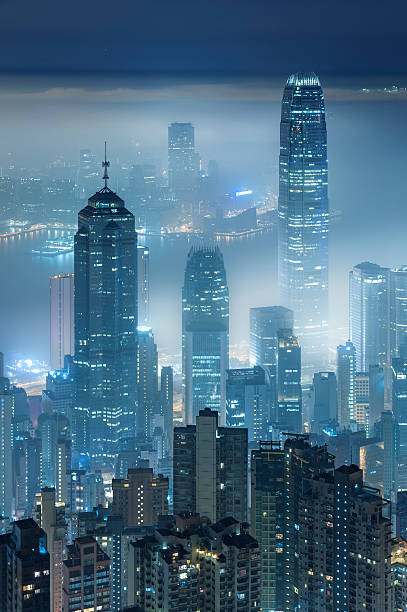 istock City in misty fog 476846680