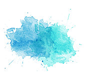 Blue Watercolor splatters. Vector