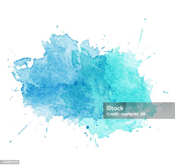 Blue Watercolor Splatters Vector Stock Illustration - Download Image Now - Watercolor Paints, Watercolor Painting, Splashing