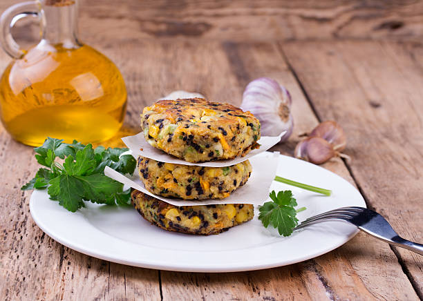 Vegetarian patties or burger made with chickpeas