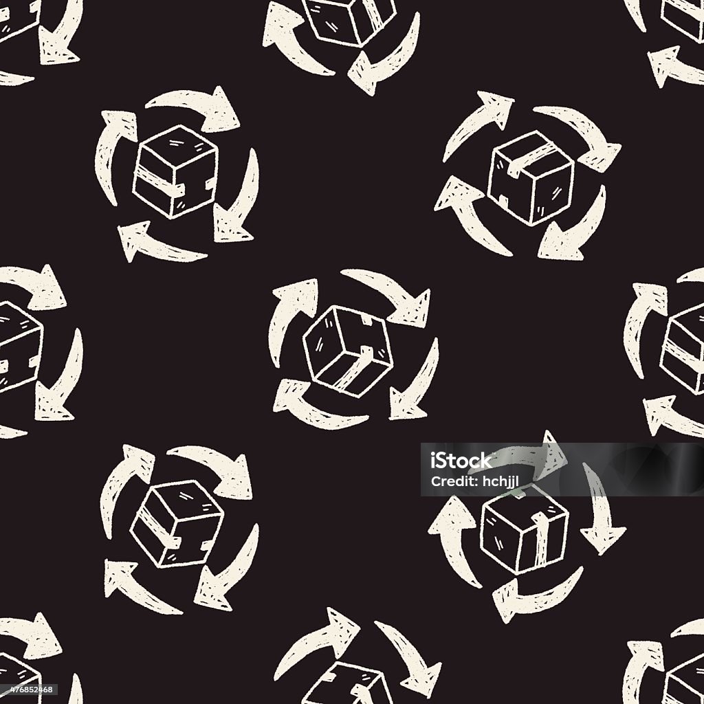 Shipping Box Pattern Shipping Box Doodle Seamless Pattern Background Stock Illustration ...