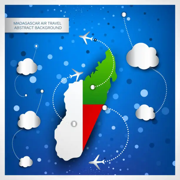 Vector illustration of MADAGASCAR AIR TRAVEL ABSTRACT BACKGROUND