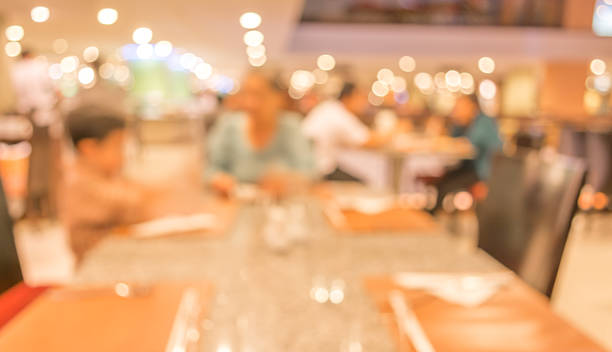 istock Coffee shop blur background with bokeh image . 476855542