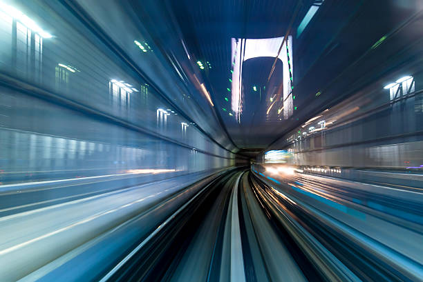 istock Subway tunnel with Motion blur of a city from inside 476855840