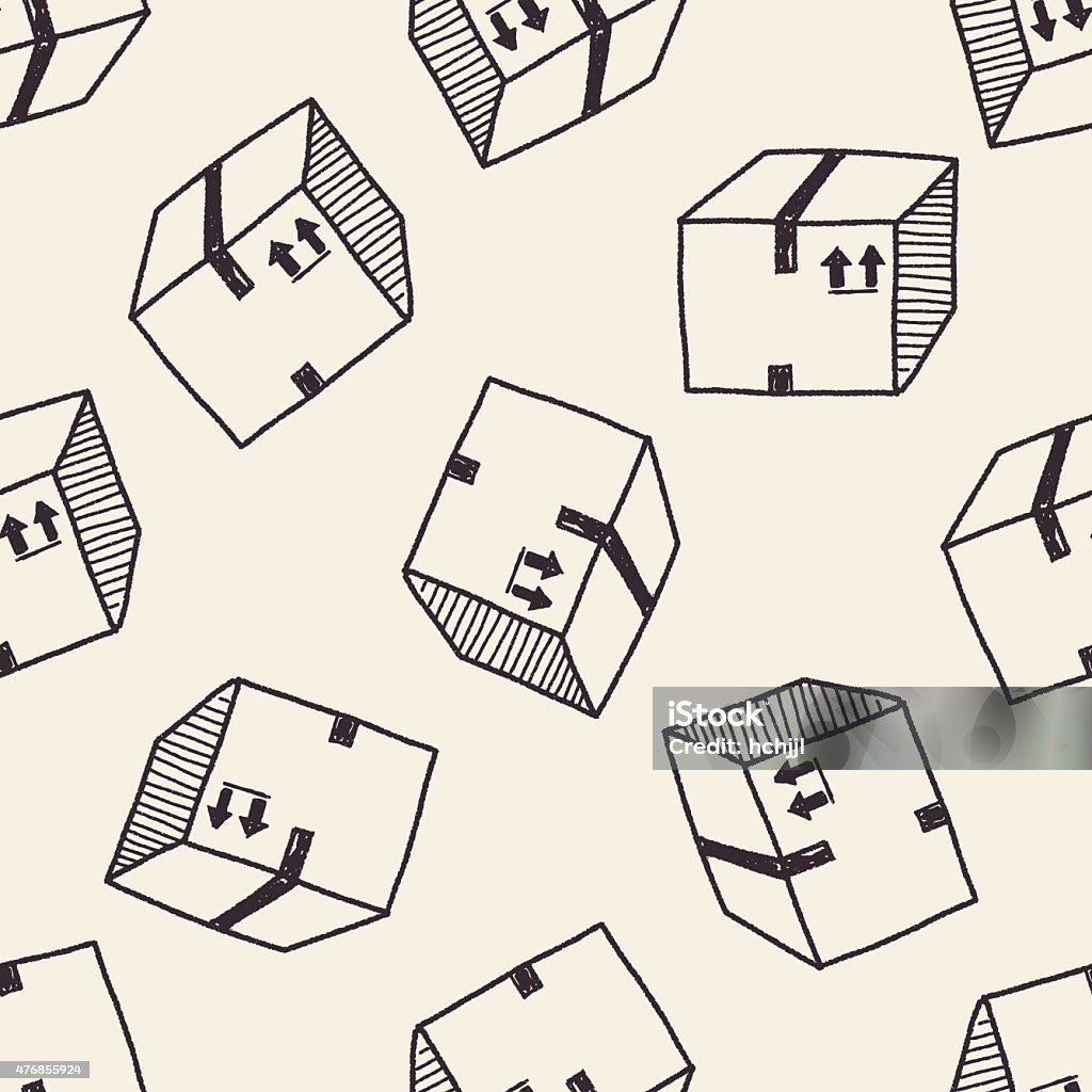Shipping Box Pattern Shipping Box Doodle Seamless Pattern Background Stock Illustration ...