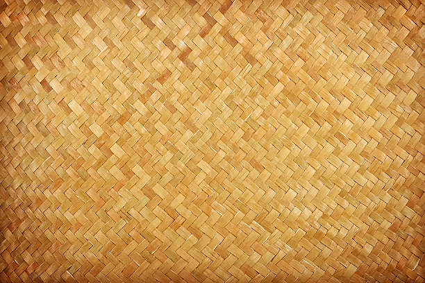 textura de vime tecido de artesanato natural - bamboo - fotografias e filmes do acervo