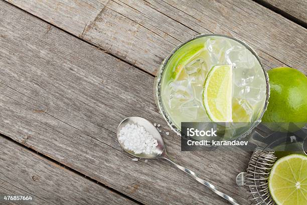 Classic Margarita Cocktail With Salty Rim Stock Photo - Download Image Now - Margarita, High Angle View, Above