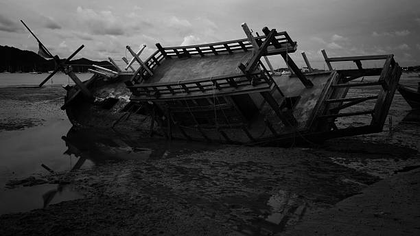 istock shipwreck - destroyed fishing boat 476857806