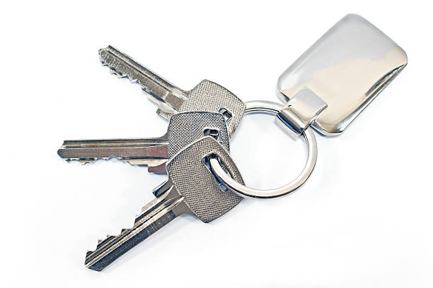 istock Keys with metal tag isolated on white 476859509