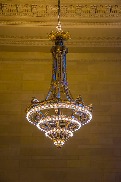 istock Chandelier in ceiling with ornaments 476859568