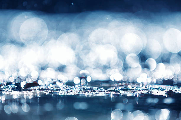 Drops of water in pond