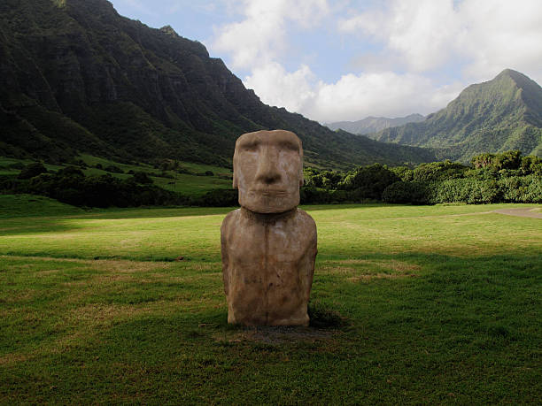 Easter Island Moai from Rapa Nui stock photo