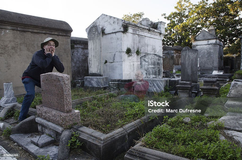 Afraid of my own ghost Seeing our own ghost rising from his tomb would be pretty scary Adult Stock Photo