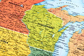 Map of Wisconsin State in USA