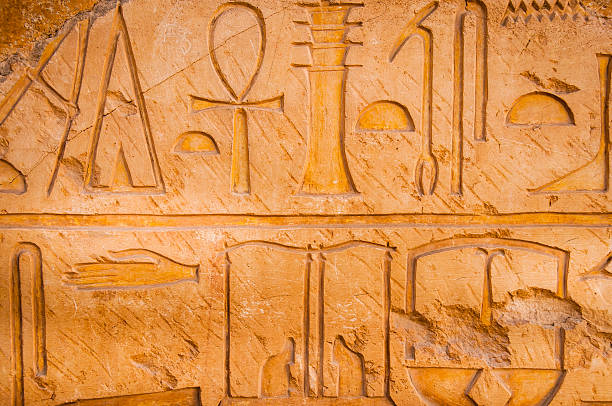 istock Detail of ancient stone wall and hieroglyphs 476873018