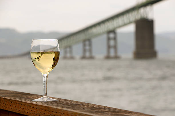 istock Wine Glass Chardonnay Reflection Astoria  Bridge Columbia River Oregon Washington 476873222