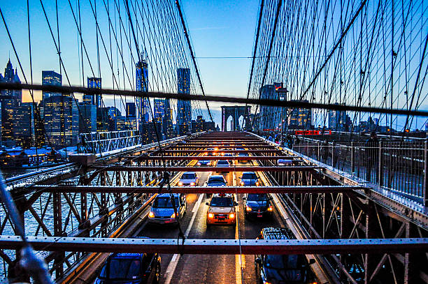 istock Rush hour traffic on Brooklyn Bridge in New York City 476873334