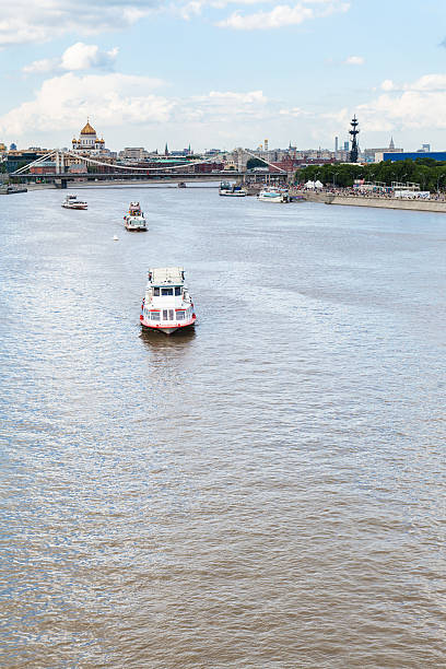 istock excursion boats in Moskva River, Moscow city 476873368