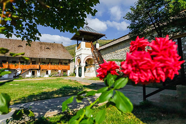 Old orthodox monastery from Polovragi stock photo