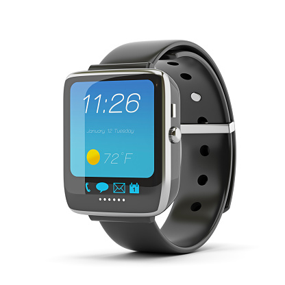 Smart watches on white background.