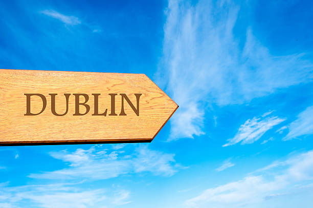 istock Wooden arrow sign pointing destination DUBLIN 476879642