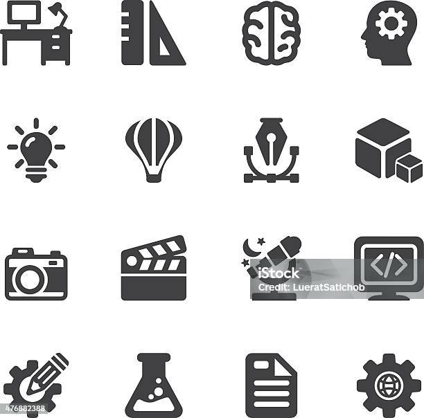 Creative Designer Silhouette Icons Eps10 Stock Illustration - Download Image Now - Box - Container, Ideas, Inspiration