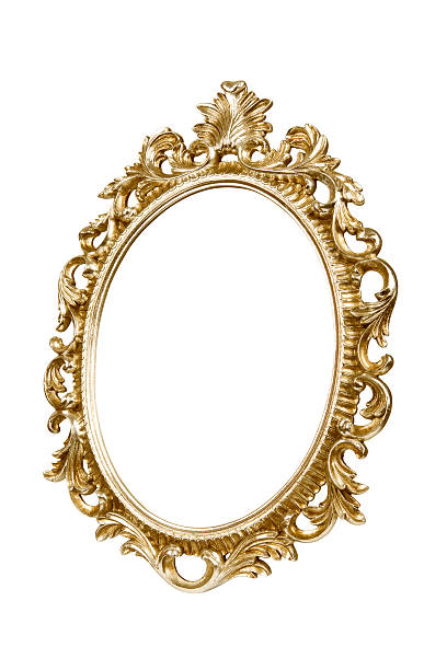 istock Gold picture frame isolated on white background 476883224