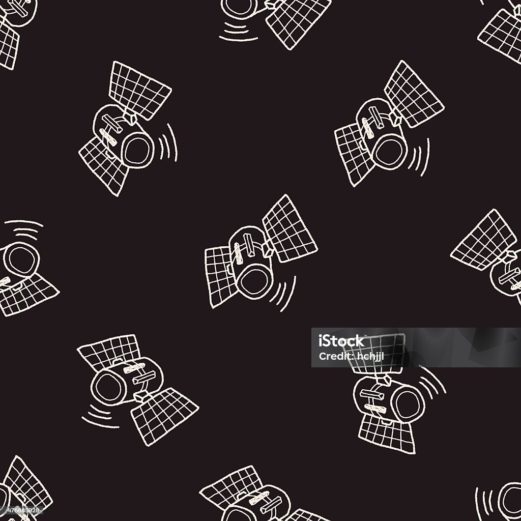 Satellite Pattern Design Doodle Satellites Seamless Pattern Background Stock Illustration ...